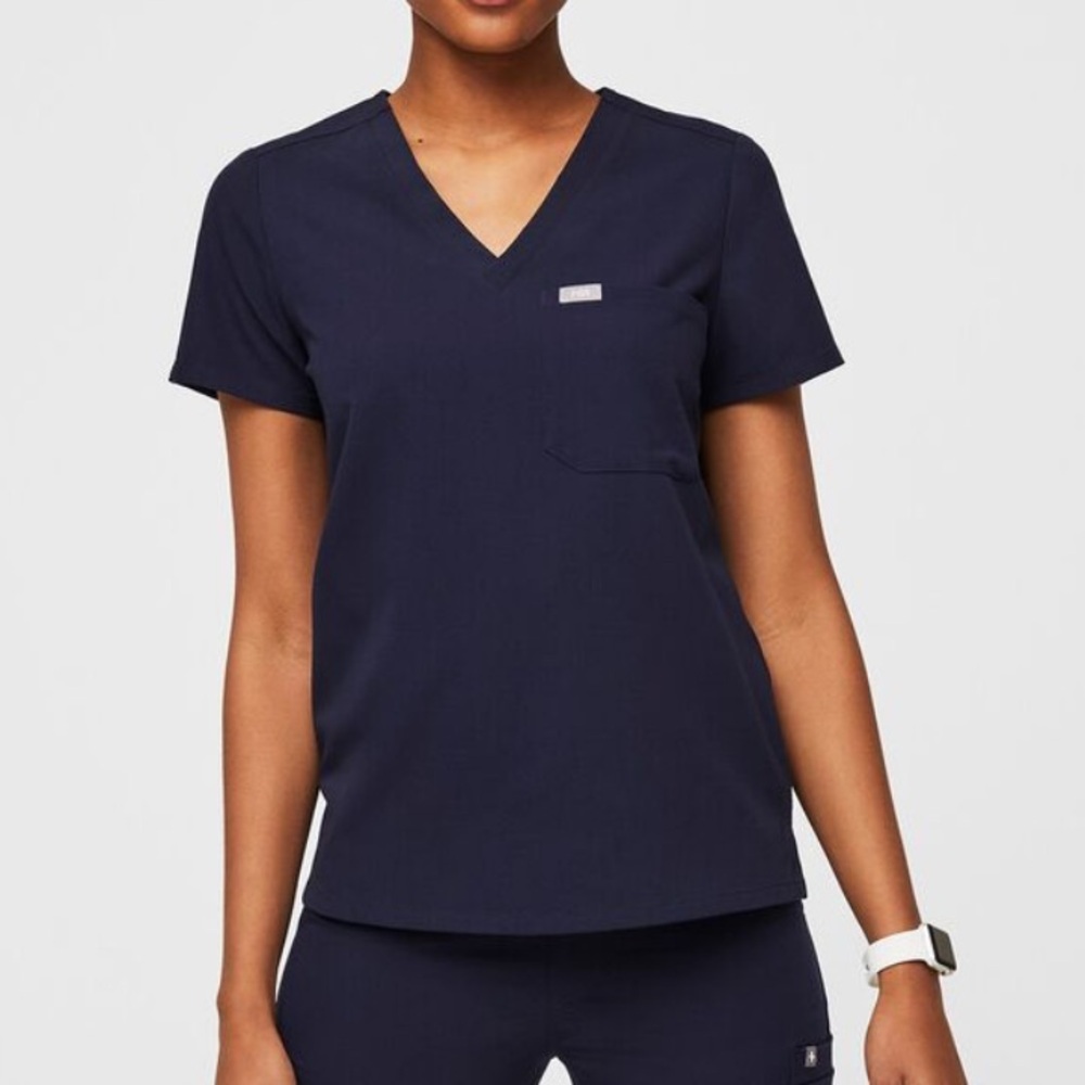 Figs Catarina One-Pocket Scrub Top Navy Blue Size Small